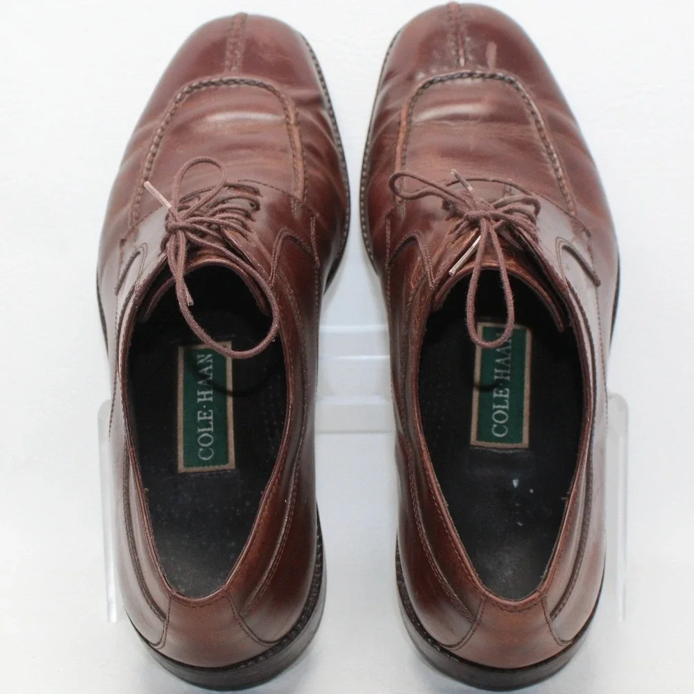 Cole Haan Mens Brown Leather Split Toe Derby Shoes C04717 Size 10 M - Picture 12 of 12